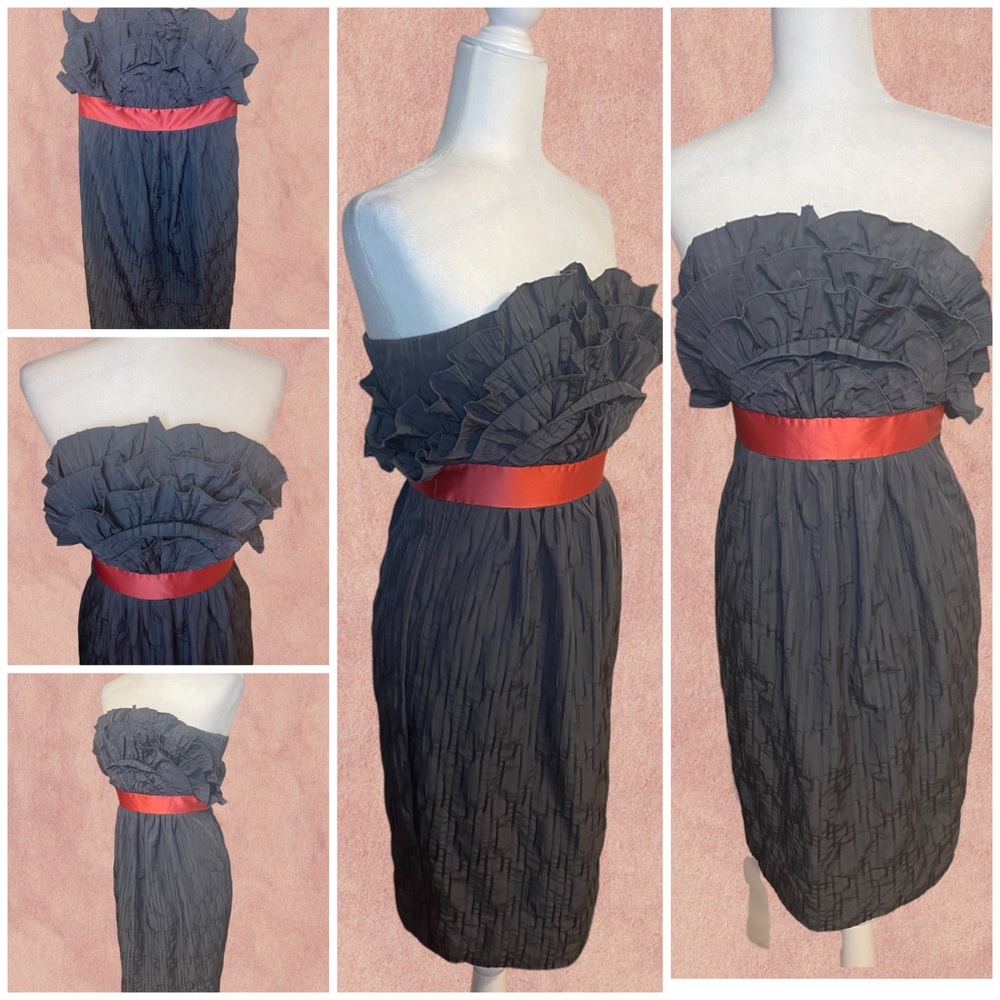 Bcbgeneration - Grey Strapless Ruffle Neck Dress … - image 1